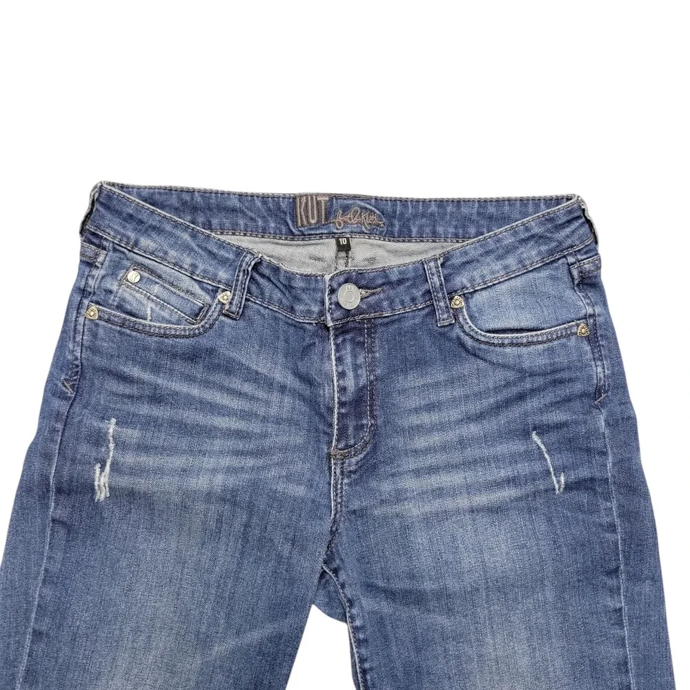 Kut Form The Kloth Midrise Straight Leg‎ Dark Blue Denim Womens Jeans Sz 32 B219